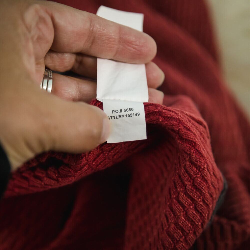 Carbon2cobalt Size Large L Red Textured Waffle Kn… - image 6